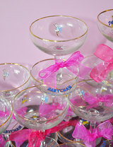Babycham Cocktail Glasses Close Up