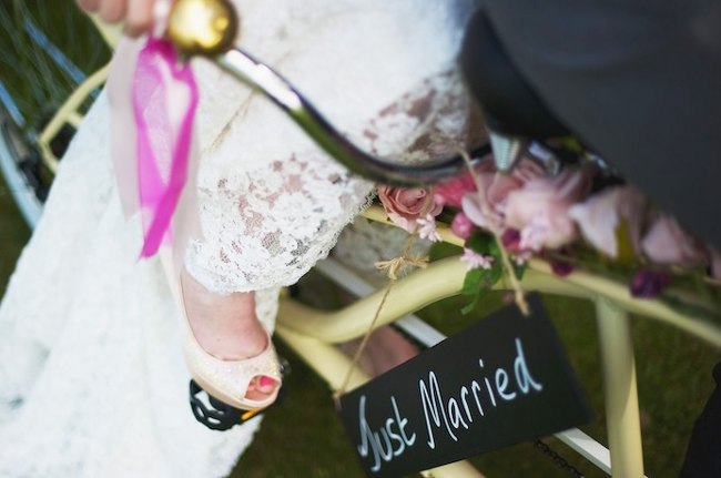 Just Married sign close up Just Married sign close up